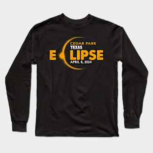 Total Solar Eclipse 2024 In Cedar Park Texas Long Sleeve T-Shirt